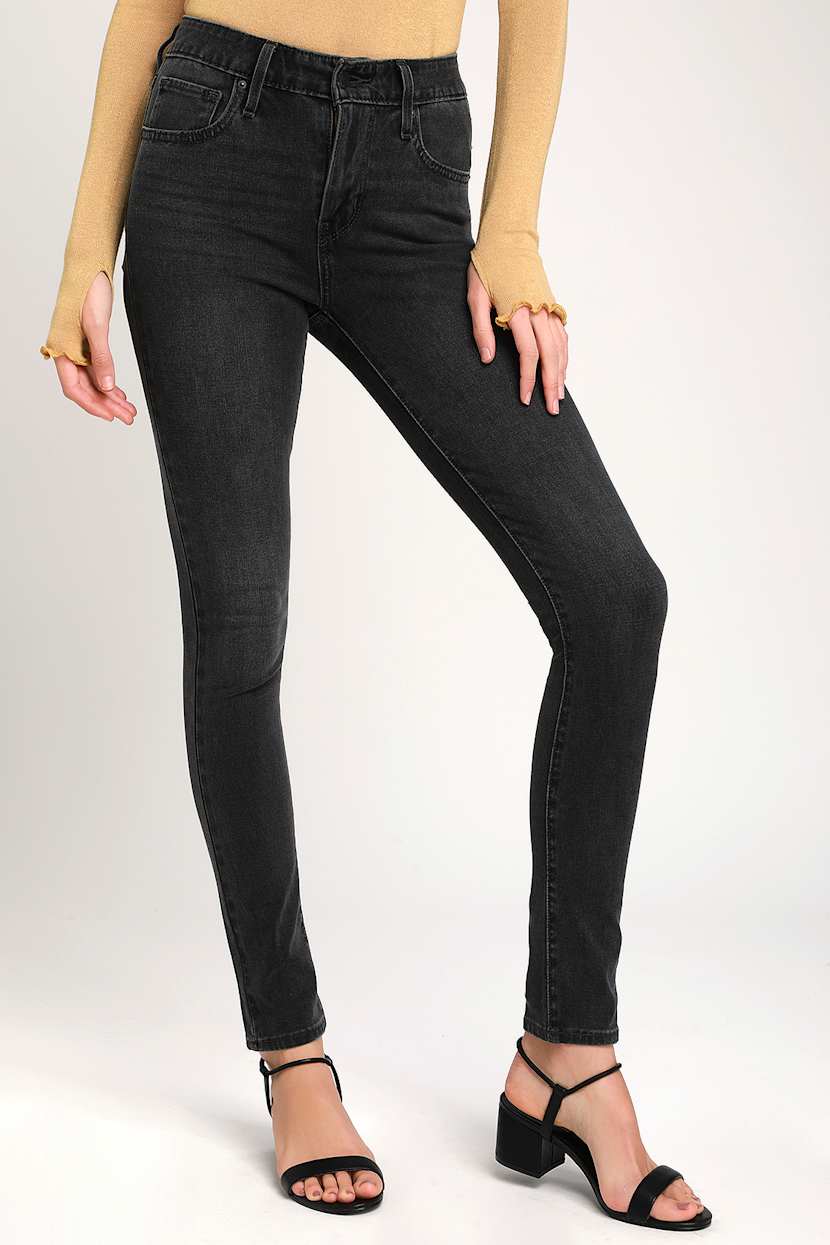 Levi's 721 High Rise Skinny - Washed Black Jeans - Jeans - Lulus