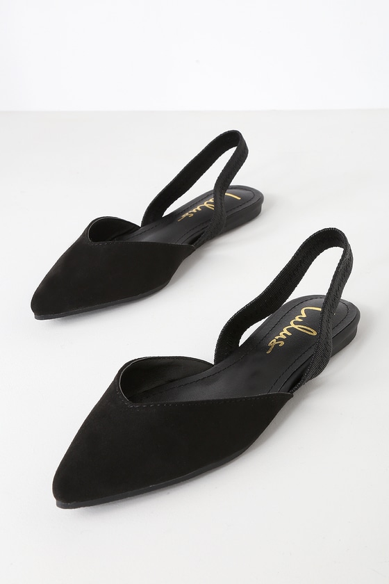 flat black sling back shoes