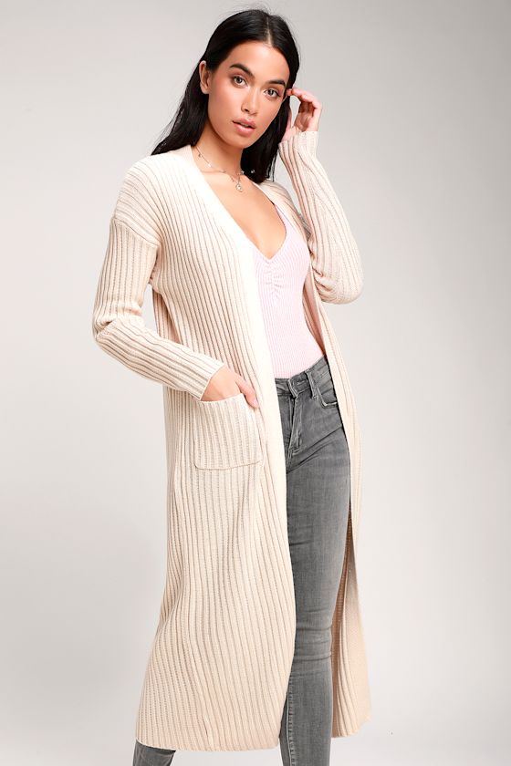 Roman Beige Long Cardigan Sweater 7
