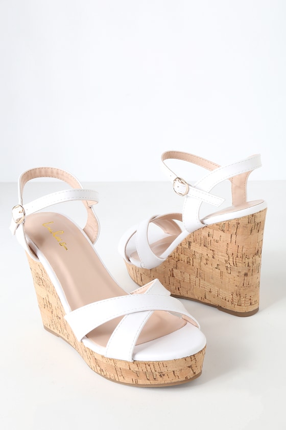 white slip on wedges