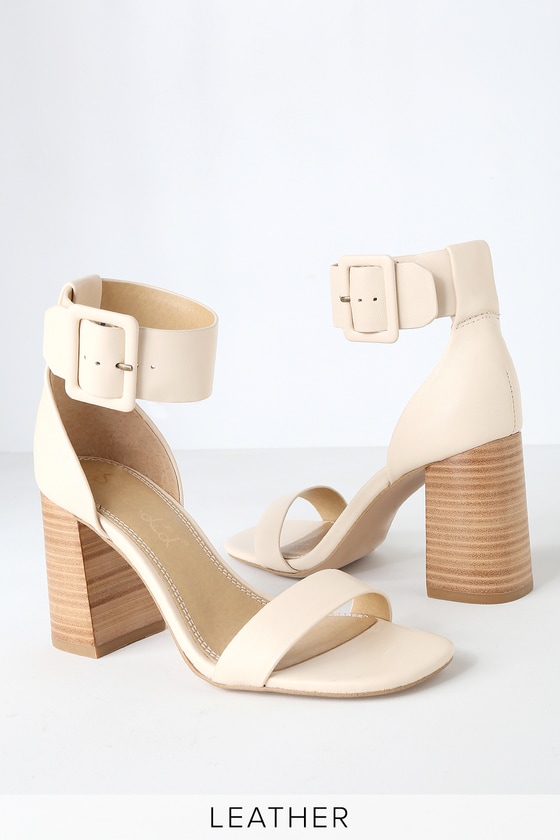 cream ankle strap sandals