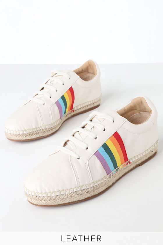 Sada White Leather Espadrille Sneakers 1