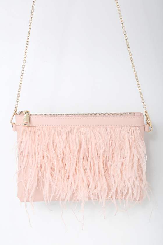 Chic Feather Clutch Blush Pink Clutch Bridal Clutch Lulus
