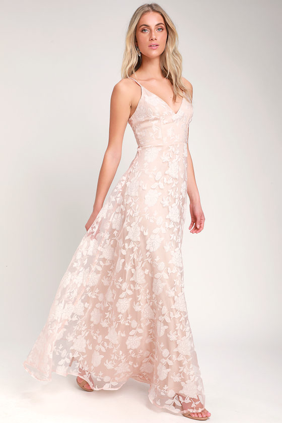 Everlasting Romance Blush Floral Maxi Dress 2