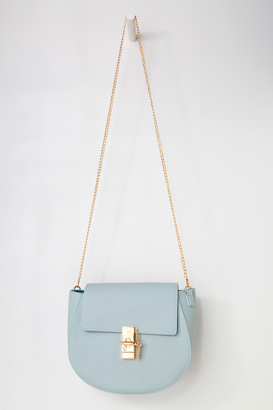 light blue crossbody purse
