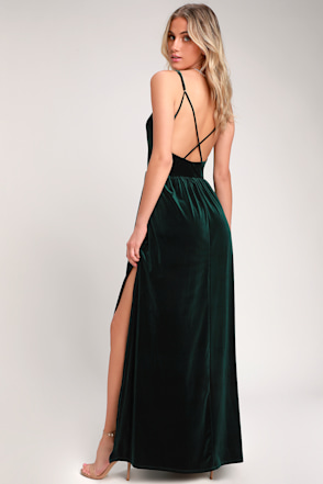 green emerald velvet dress Pre-owned main image 1
