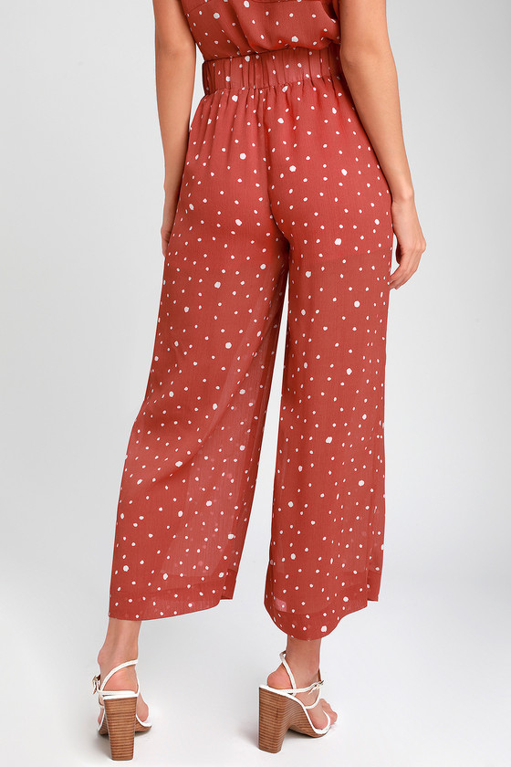red polka dot pants womens
