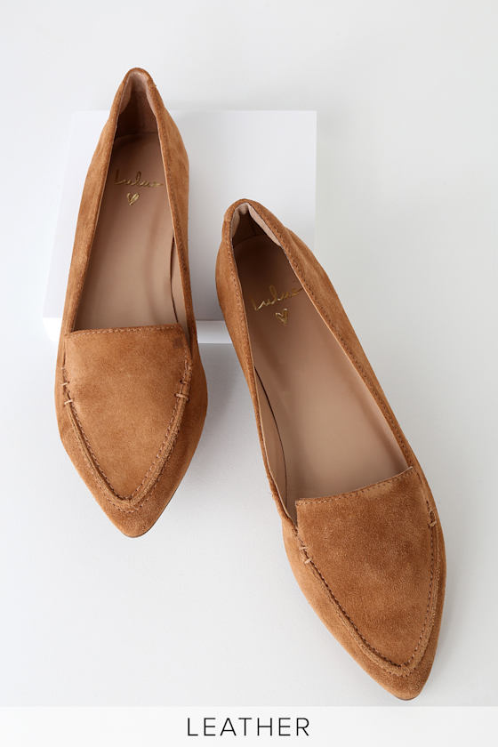 pointed suede loafers