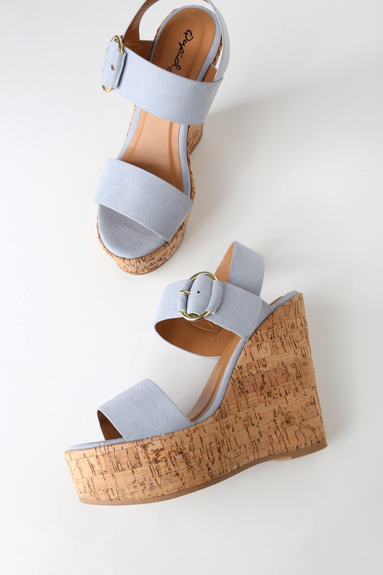 blue cork wedges