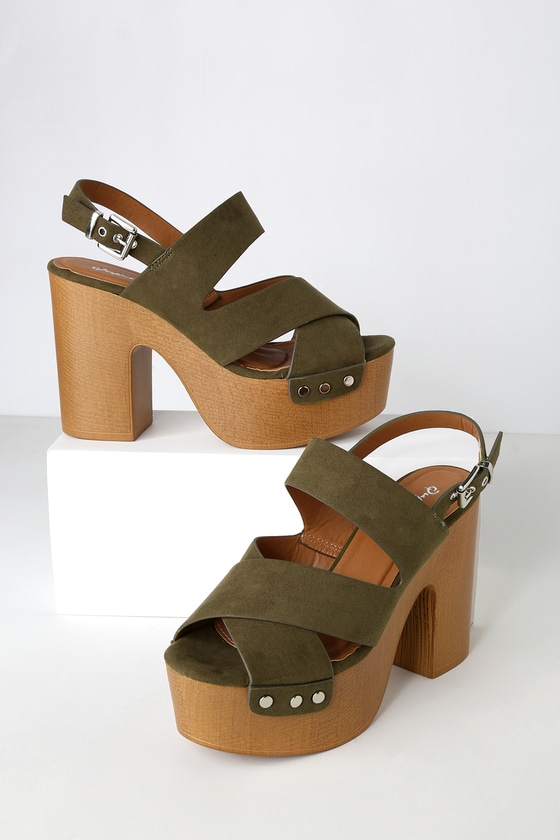 platform backless sandals