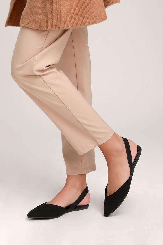 pointed toe flat slingbacks