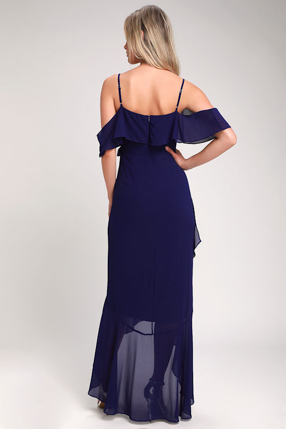 Lovely Royal Blue Dress OfftheShoulder Dress Maxi Dress