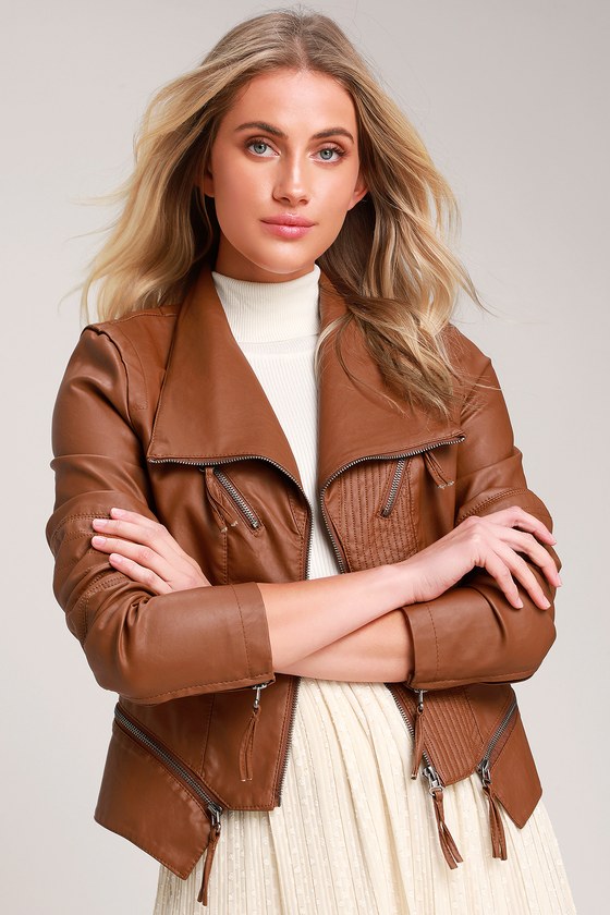 Up on a Tuesday Camel Vegan Leather Jacket