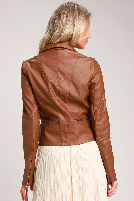 Up on a Tuesday Camel Vegan Leather Jacket