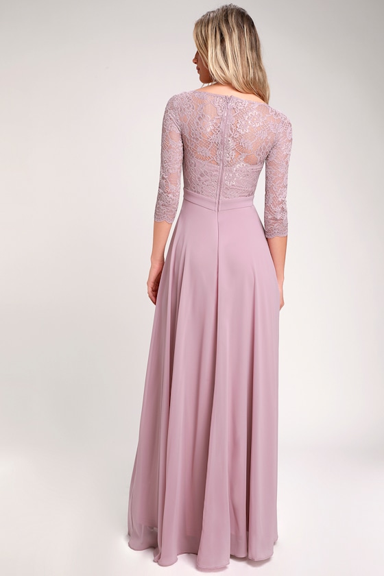 Dusty Lavender Dress - Lace Maxi Dress 