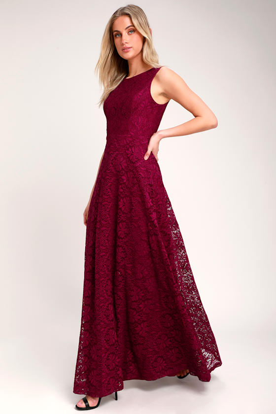 Stunning Lace Maxi Dress Burgundy Lace Dress Maxi Dress Lulus