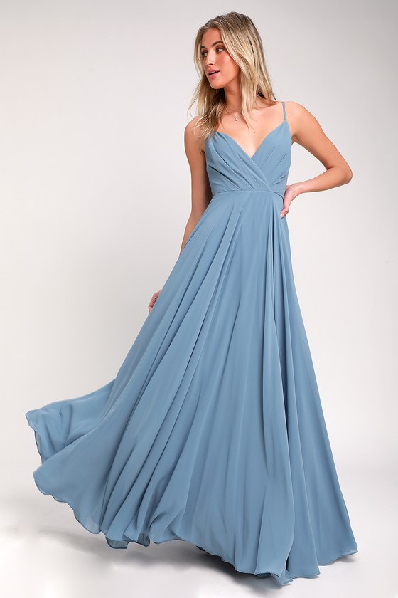 Lovely Blue Maxi Dress - Slate Maxi - Gown - Bridesmaid Dress - Lulus
