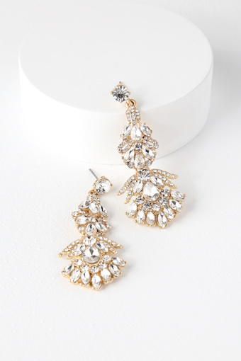 Special Moment Gold Rhinestone Earrings 2