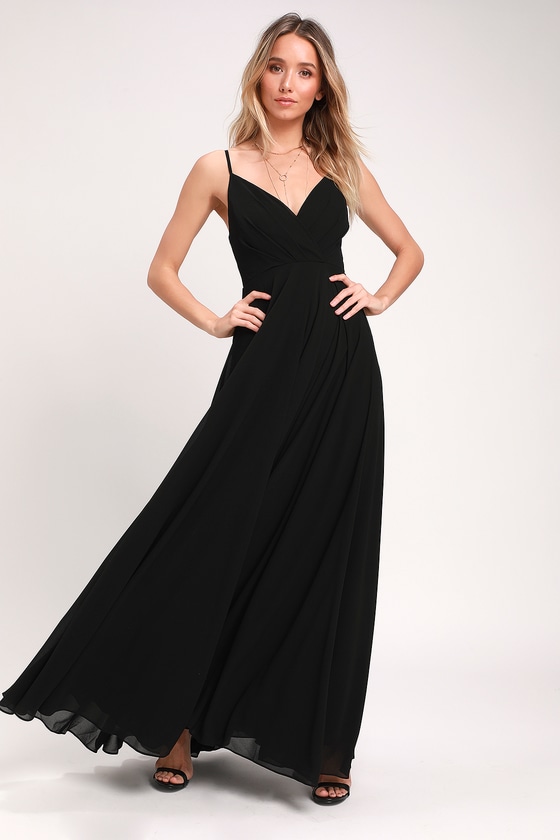 black maxi dress