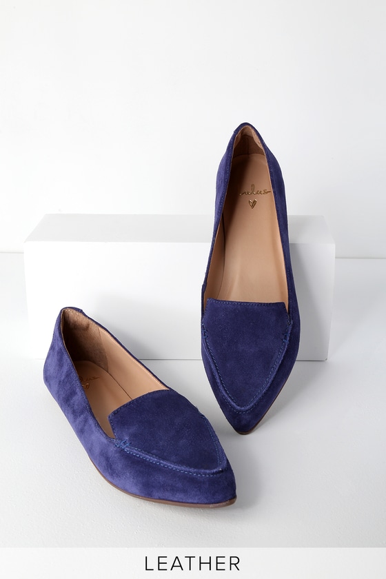 navy backless loafers