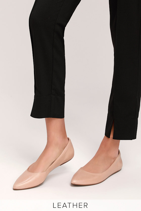 Holly Leather Nude Flats 1