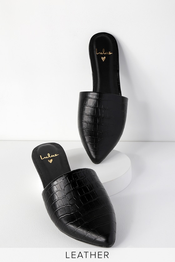 croc pointed flats
