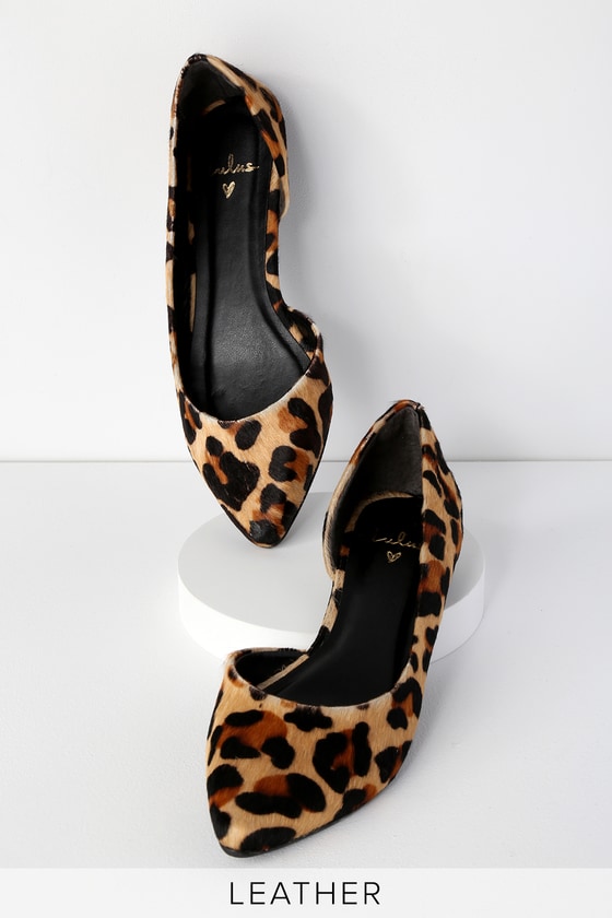 leopard pony hair flats