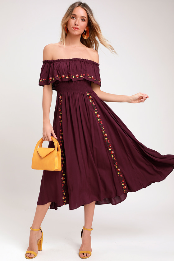 plum boho dress