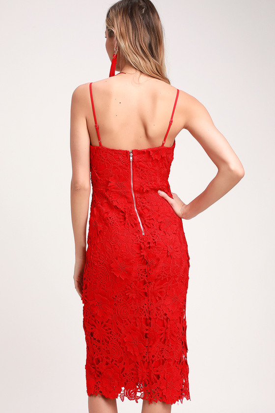lulus red lace dress