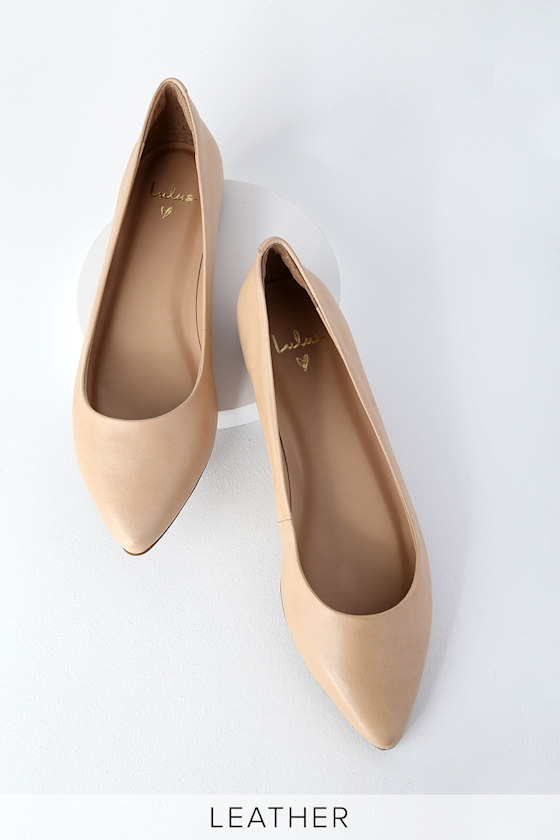 Holly Leather Nude Flats 1