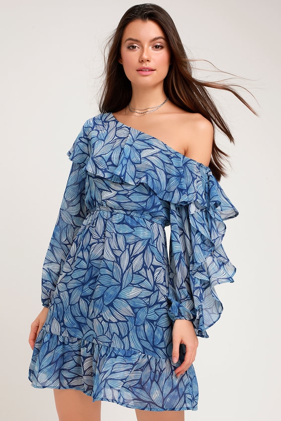 Aqua One Shoulder Dress