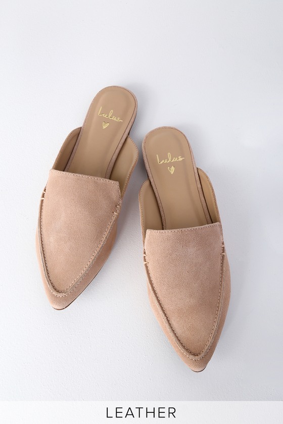 Chic Suede Loafers - Genuine Leather Loafers - Beige Loafers - Lulus