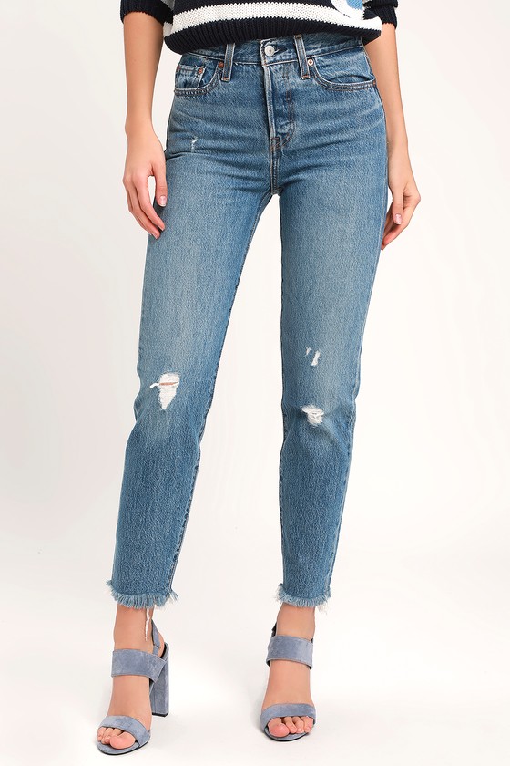 high rise wedgie jeans