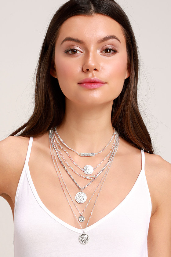 Dreams of Luxe Silver Layered Charm Necklace
