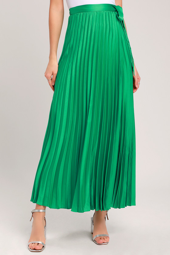 satin wrap skirt long