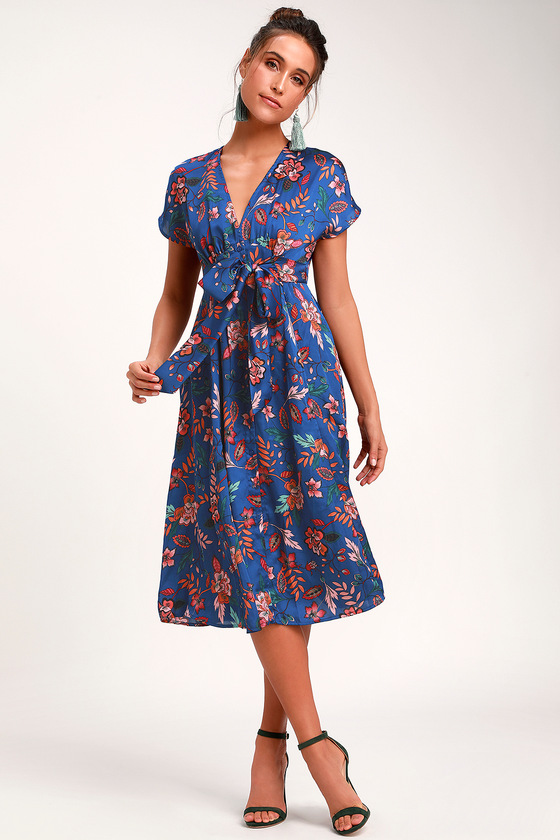 Royal Blue Silky Dress