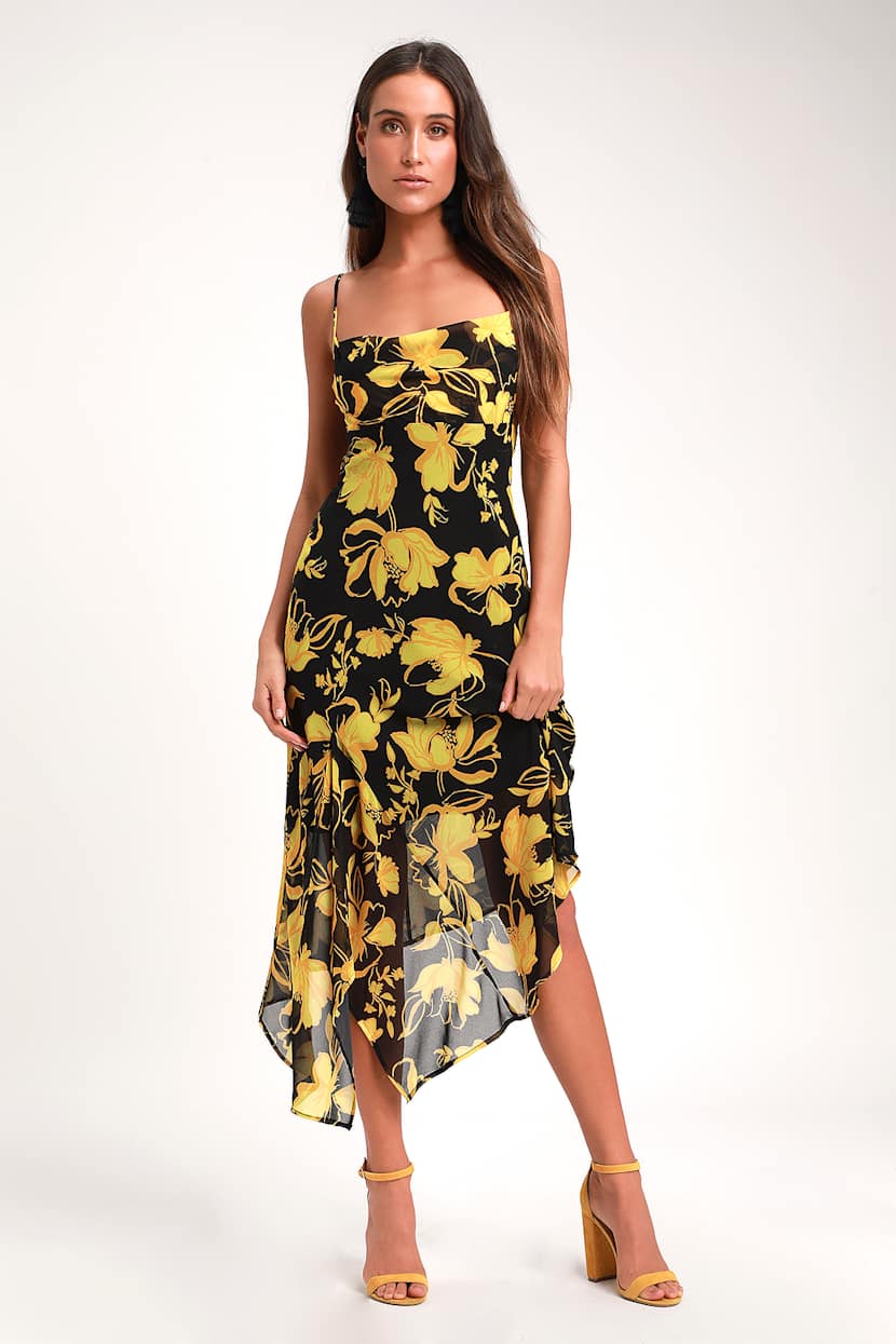 knee length dresses for ladies Black Crochet Lace Sleeveless Midi Dress main image 0