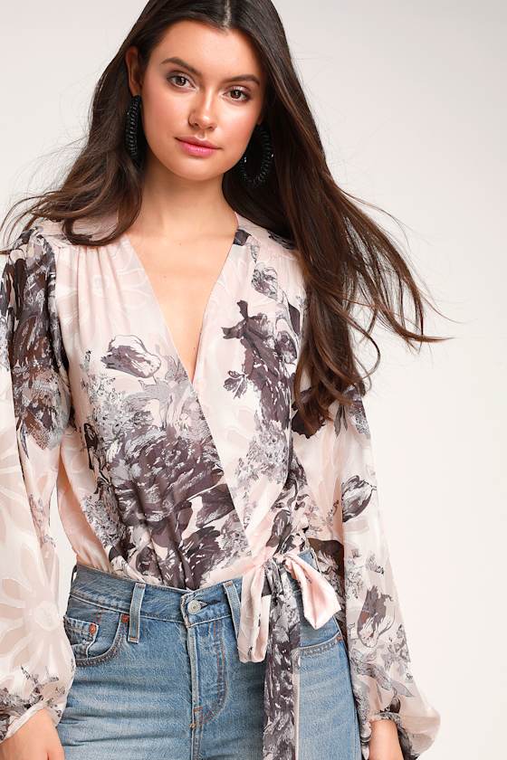 Blush bodysuit v cut top main image 1