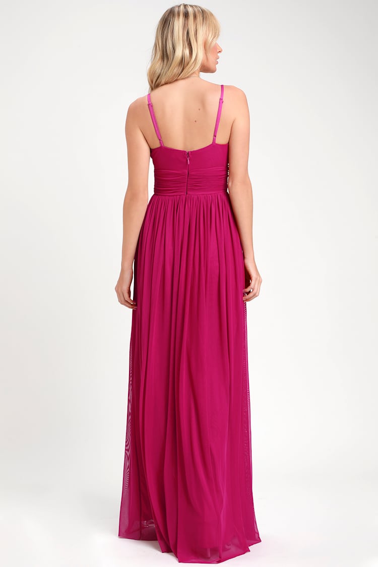 chinese dress ladies Lana Maxi Dress, in Rich Magenta Luxe Satin | Show Me Your Mumu