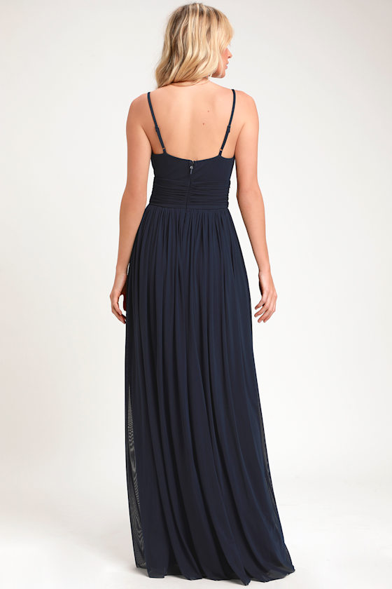 Queen of the Evening Navy Blue Maxi Dress 2