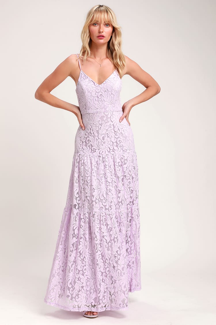 Lovely Lavender Dress - Lace Maxi Dress - Sleeveless Maxi Dress - Lulus