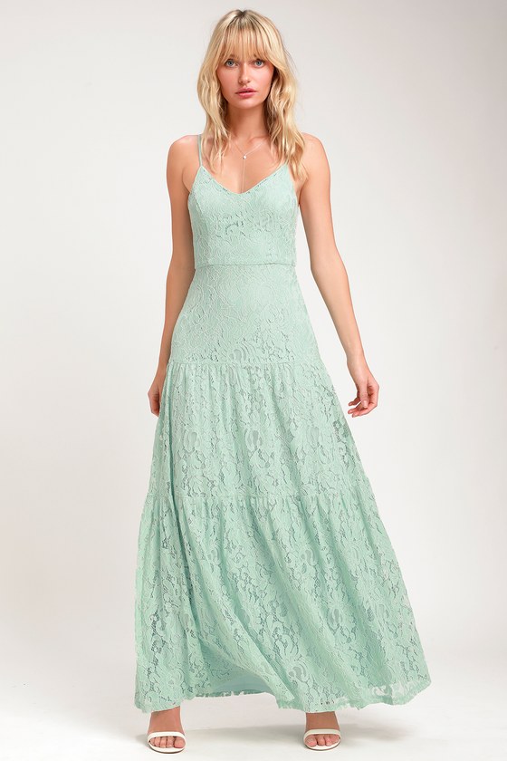 Lovely Green Dress - Lace Maxi Dress - Sleeveless Maxi Dress - Lulus