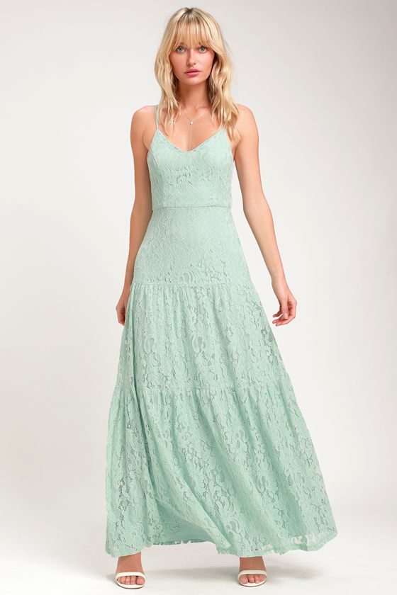 Lovely Green Dress Lace Maxi Dress Sleeveless Maxi Dress Lulus