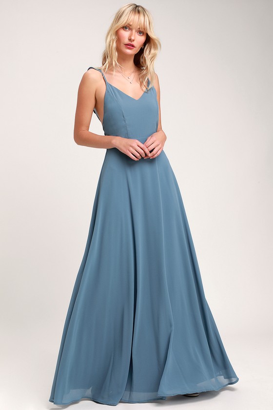 Slate Blue Maxi Dress Sleeveless Dress Bridesmaid Dress Slate Blue Maxi Dress Sleeveless Dress Bridesmaid Dress