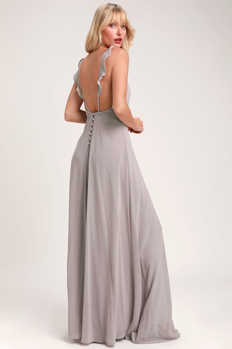 Light Grey Maxi Dress - Sleeveless Dress - Bridesmaid Dress - Lulus