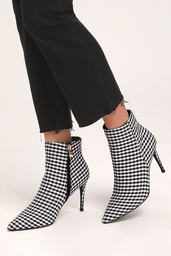 black booties with white laces