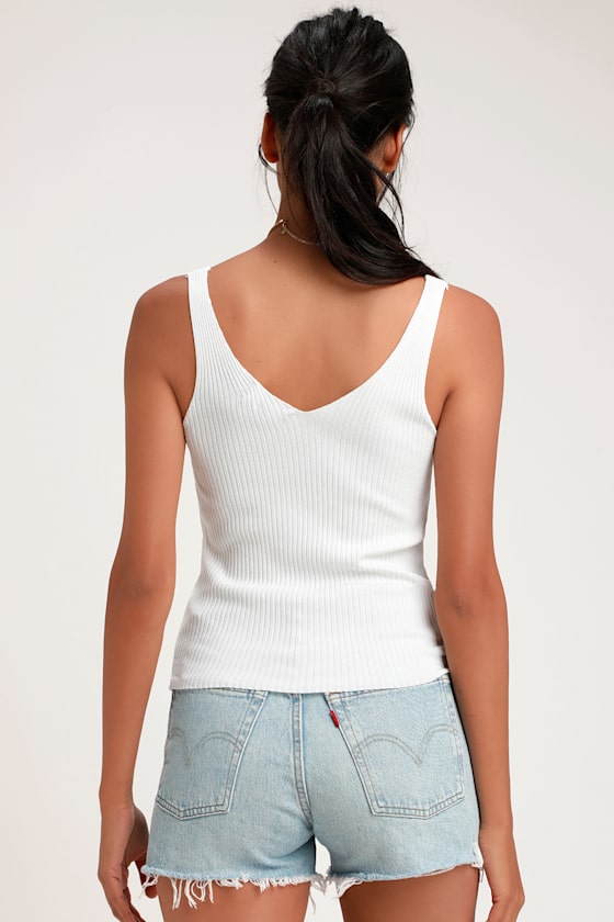 Louise White Sleeveless Sweater Top 3