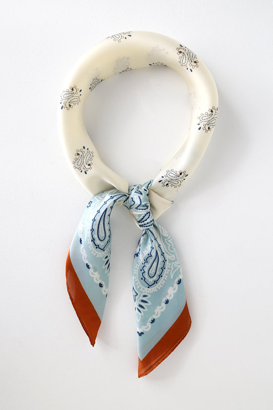 Style Inspo Mint Paisley Print Bandana 1