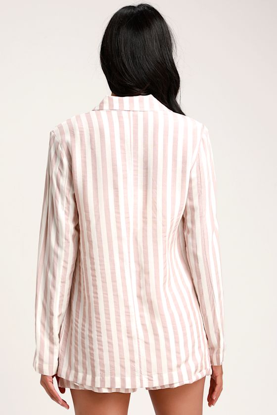 Aroha Mauve Striped Blazer 2