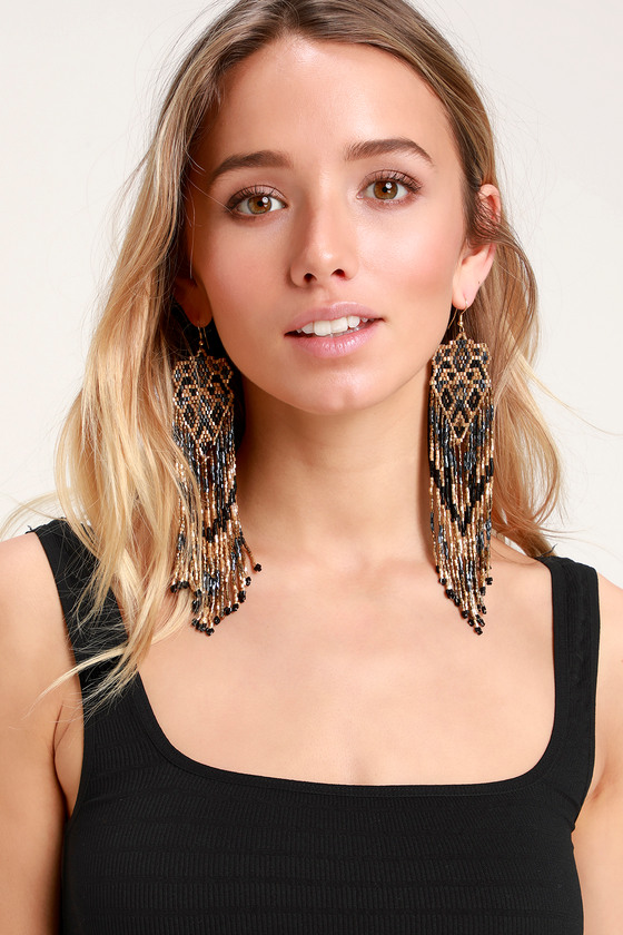 Stunning Beaded Earrings - Tassel Earrings - Statement Earrings - Lulus